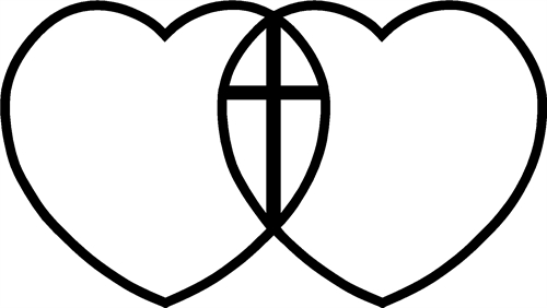 Hearts Intertwined with Cross
