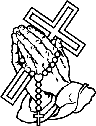 prayer hands with rosary